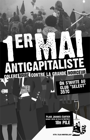 1er mai 2013, Colère noire contre la grande noirceur